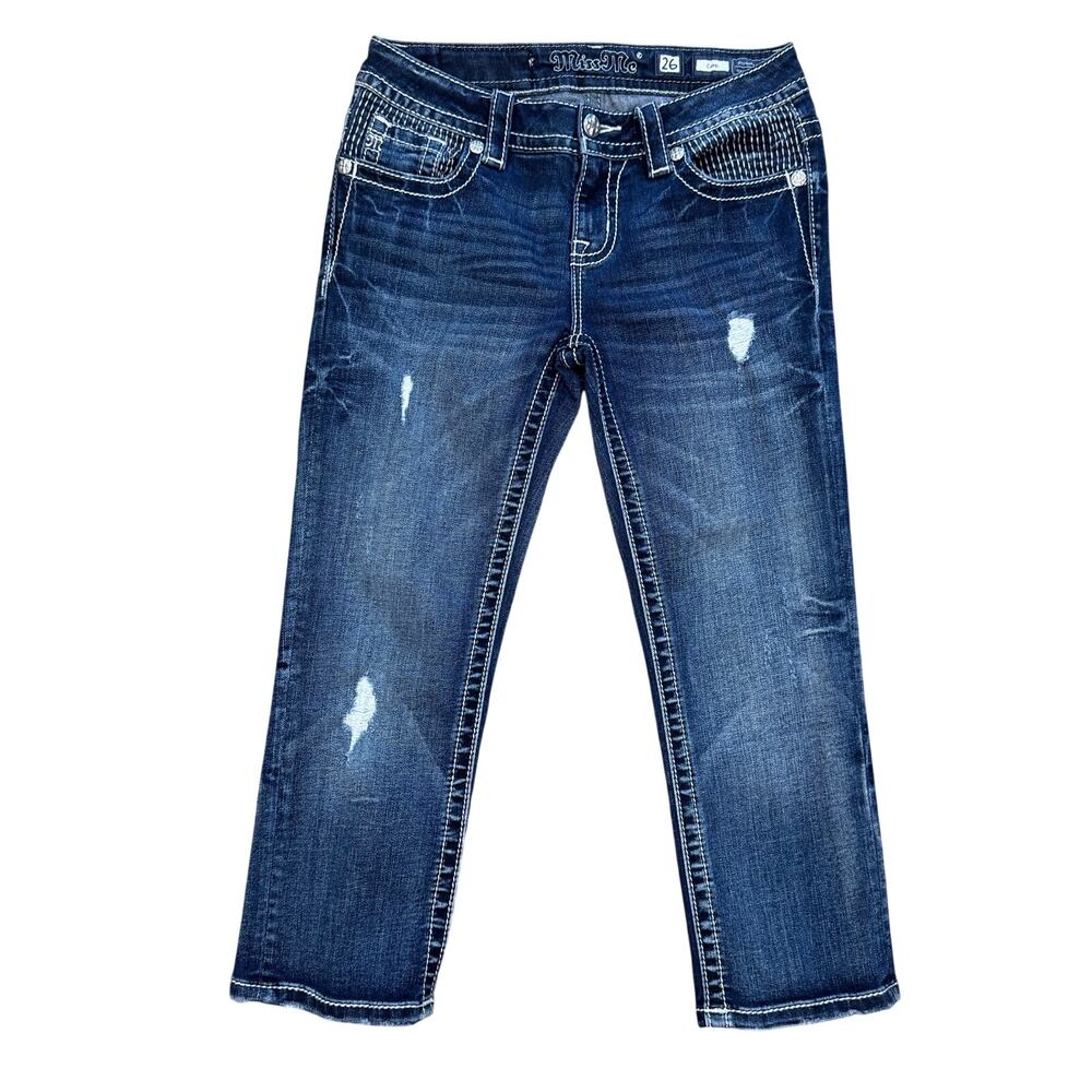 Miss Me Distressed Jean Capri Size 26